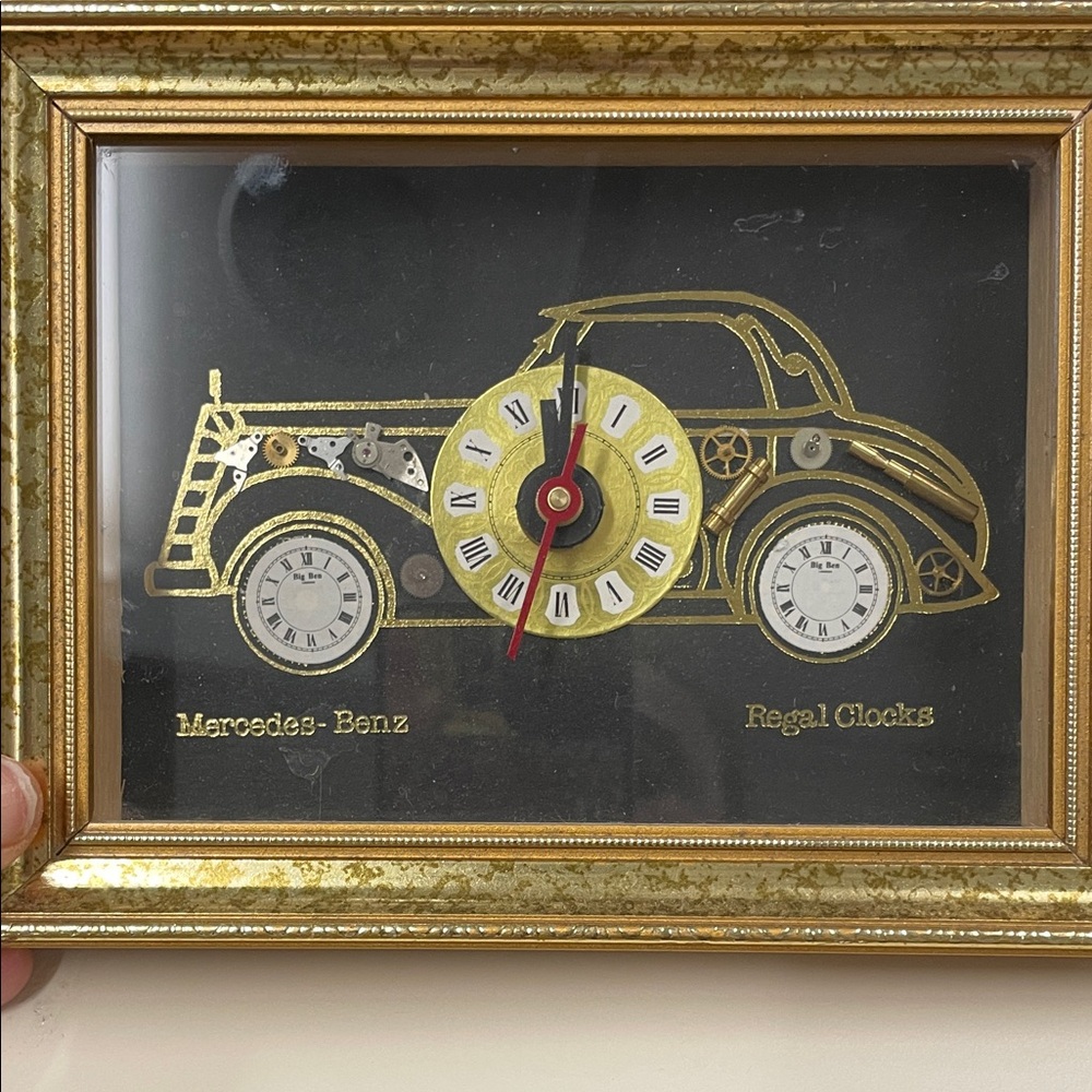 Mercedes Benz clock in frame